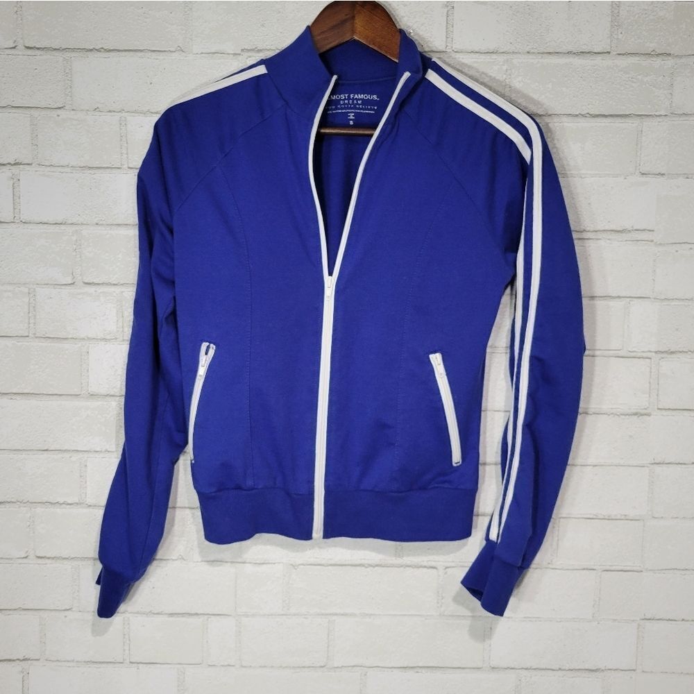 Almost Famous blue full zip tract jacket